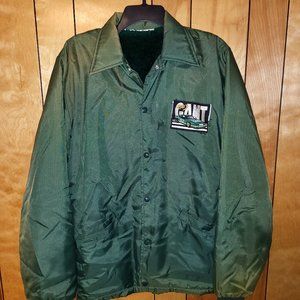 Vintage Harry Gant Jacket MEDIUM Snap Button Inner Lined GREEN Heavy Fade 80s B4